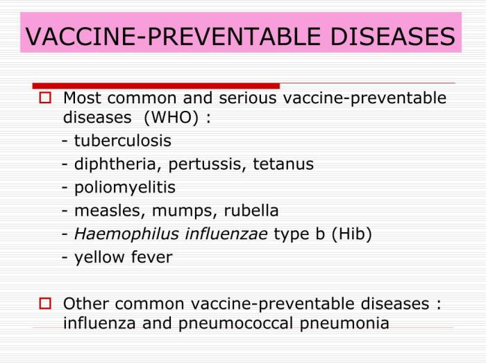 Vaccines for preventable diseases
